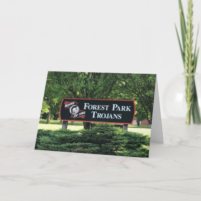 Carte de voeux de blanc d'école de Forest Park (Devant)