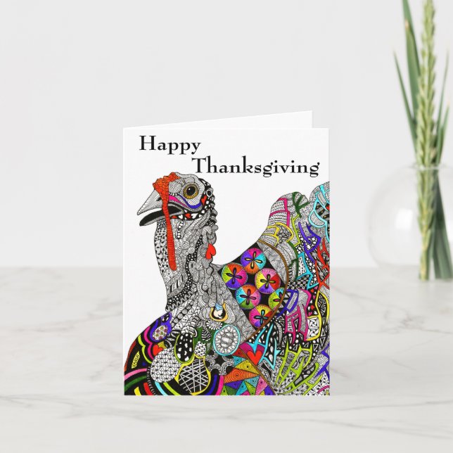 Carte de voeux de Bon thanksgiving couleur Turquie (Devant)