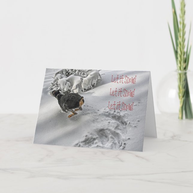 Carte de voeux de bonheur de vacances de dobermann (Devant)