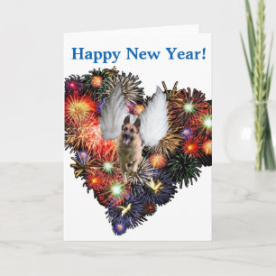 Carte de voeux de bonne année de berger allemand