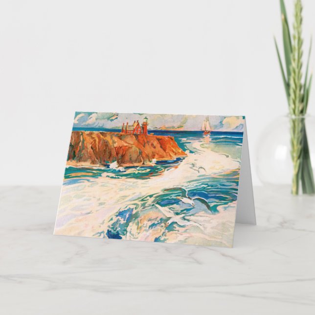 Carte de voeux de bord de la mer à customiser (Devant)