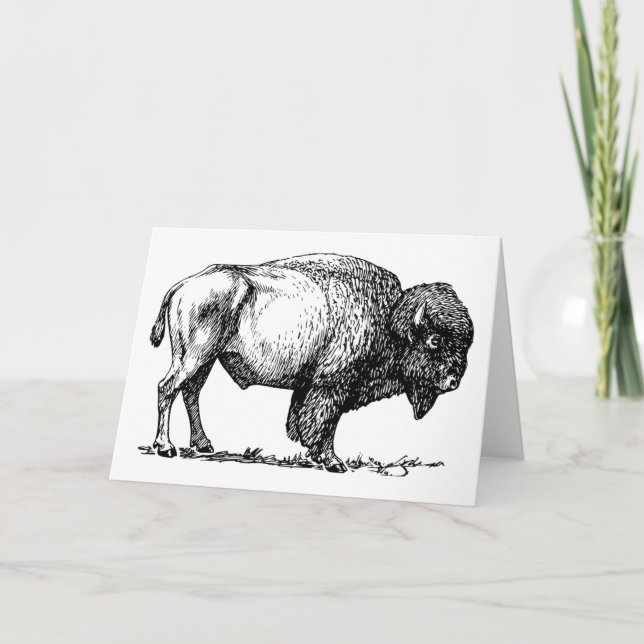 Carte de voeux de Buffalo ou de bison (Devant)