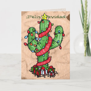 Carte de voeux de cactus de Noël