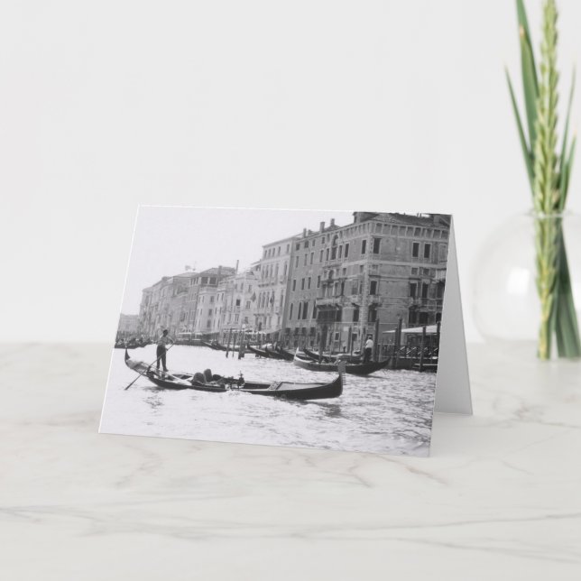 Carte de voeux de canal grand de gondole de Venise (Devant)