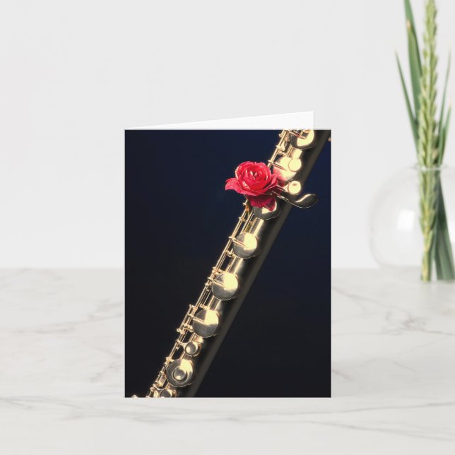 Carte de voeux de cannelure ou de Flutist ou carte (Devant)