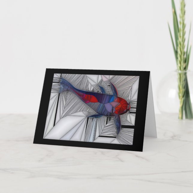 Carte de voeux de carpe de Koi (style en verre (Devant)