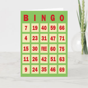 Carte de voeux de carte de bingo-test