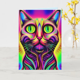 carte de voeux de chat curieux