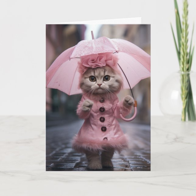 Carte de vœux de chat d'encouragement (Devant)
