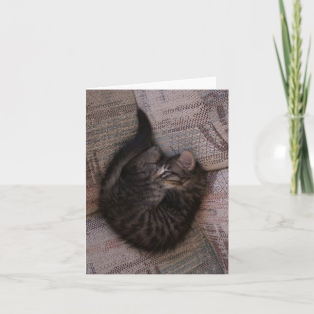 Carte de voeux de chaton de yoga (Devant)