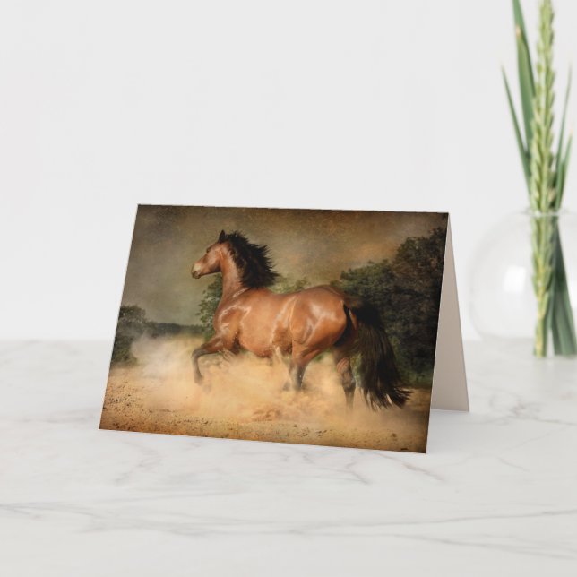 carte de voeux de cheval sauvage (Devant)
