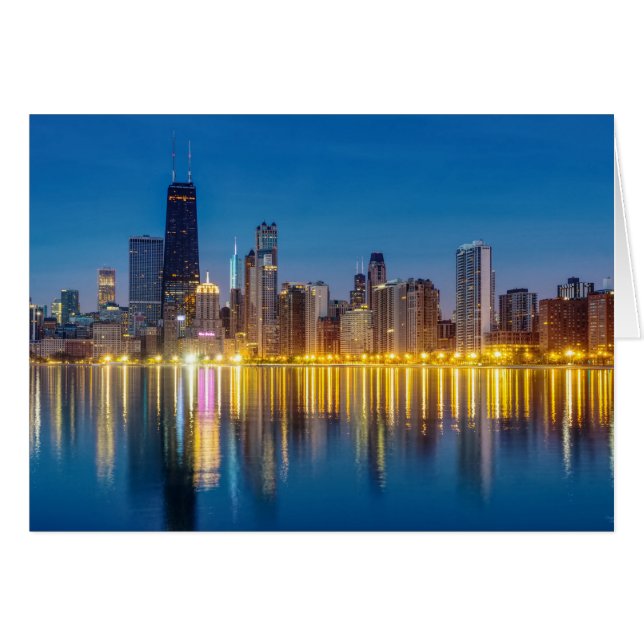 Carte de voeux de Chicago Dawn Cityscape (Devant Horizontal)
