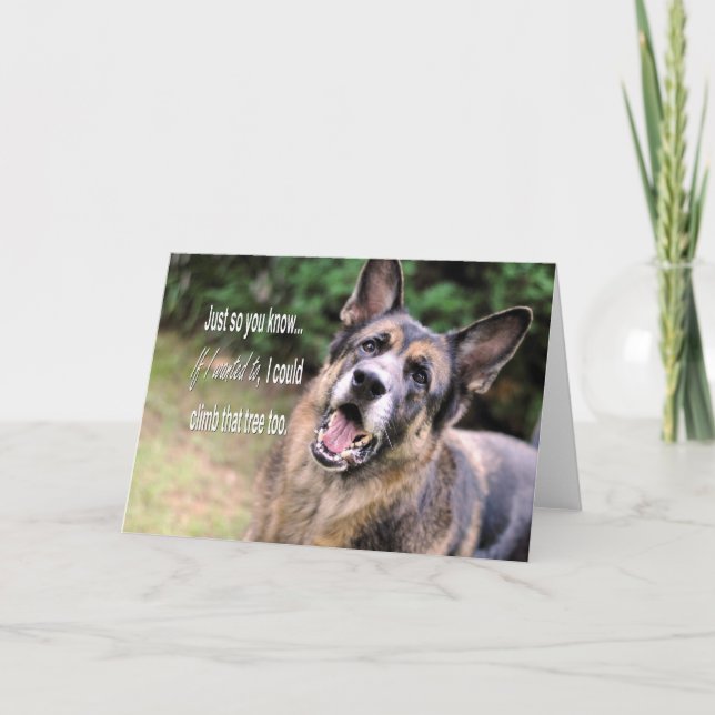 Carte de voeux de chien berger allemand amusant (Devant)