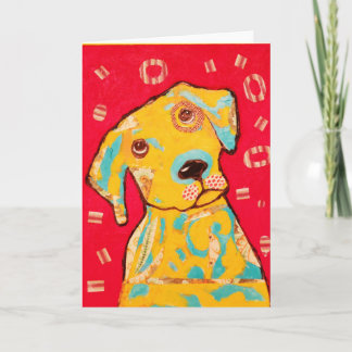 Carte de voeux de chien curieux