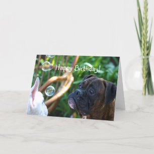 Carte de voeux de chien de boxeur de joyeux