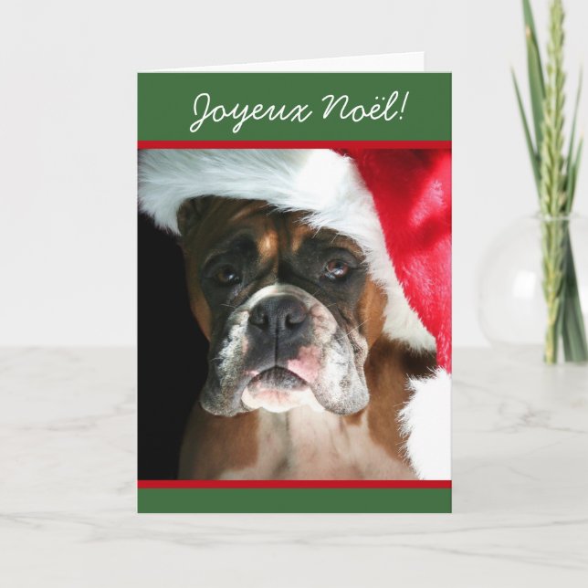 Carte de voeux de chien de boxeur de Noël de (Devant)