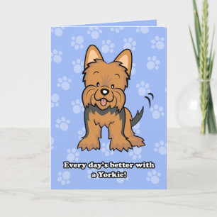 Carte de voeux de chien de dessin mignonne Yorkie