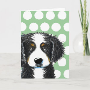 Carte de voeux de chien de montagne KiniArt Bernes