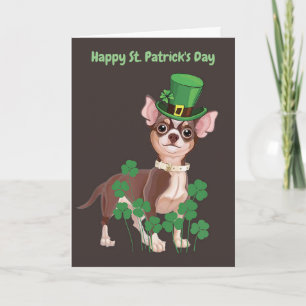Carte de vœux de chiot Chihuahua pour la Saint-Pat