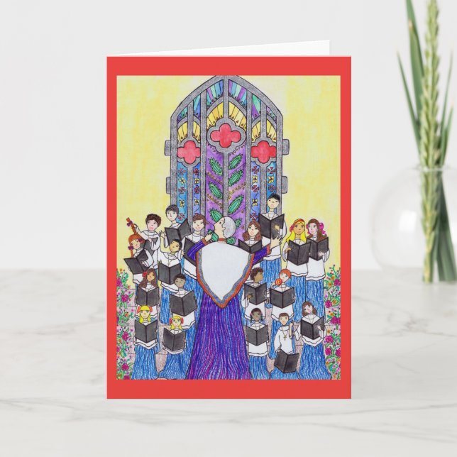 Carte de voeux de choeur de l'église des enfants (Devant)