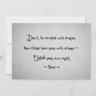 Carte de vœux de citation de Rumi