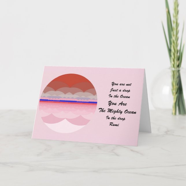 Carte de voeux de citation de Rumi. Conception de (Devant)