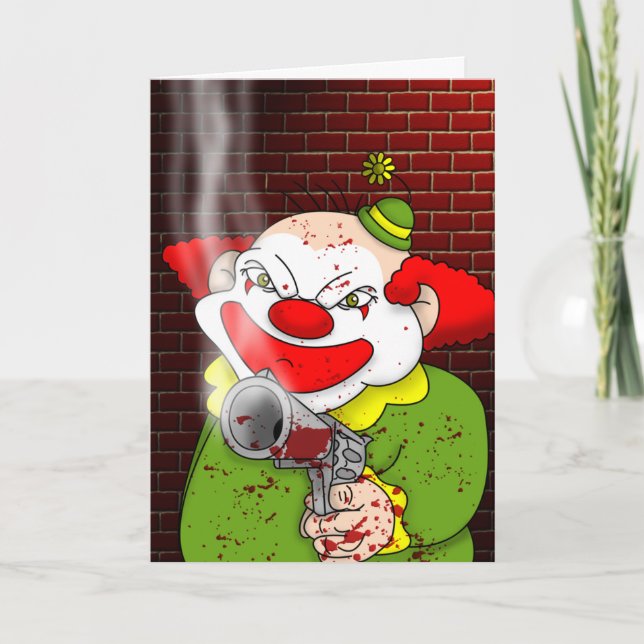 Carte de voeux de clown de tueur (Devant)