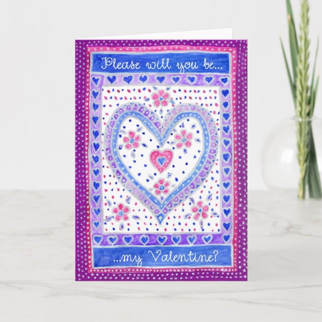 Carte de voeux de coeur de Valentine (Devant)