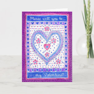 Carte de voeux de coeur de Valentine