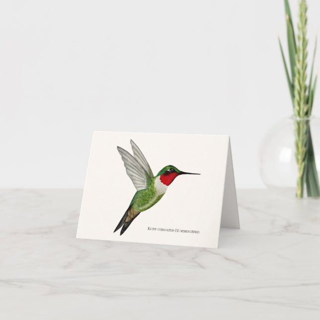 Carte de voeux de colibri à gorge rubis (Devant)