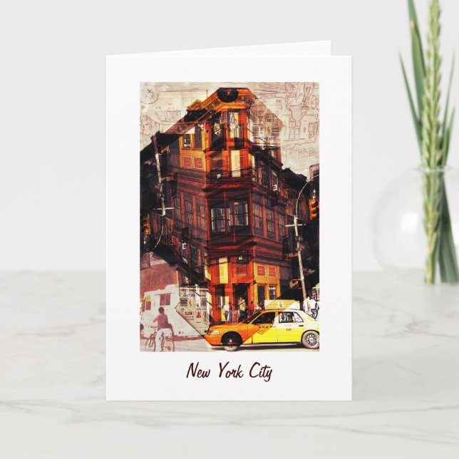Carte de voeux de collage de rues de New York City (Devant)