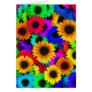 Carte de voeux de collage de tournesol