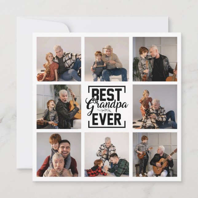 Carte de voeux de Collage photo Meilleur Grand-Pèr (Devant)