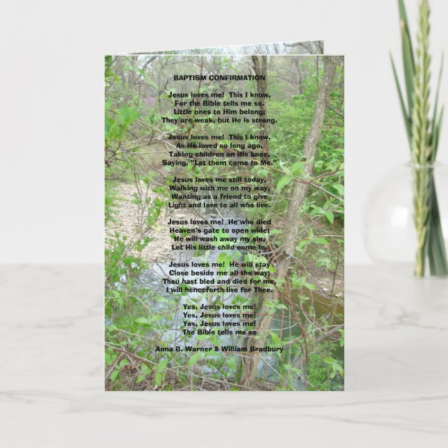 Carte de voeux de CONFIRMATION de BAPTÊME (Devant)