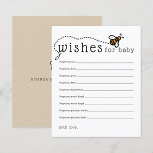 Carte de vœux de conseils pour bébé d'abeille mode