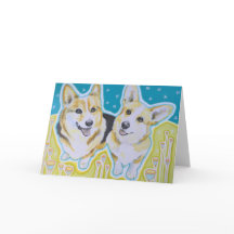 Carte de voeux de corgi, enveloppes incluses