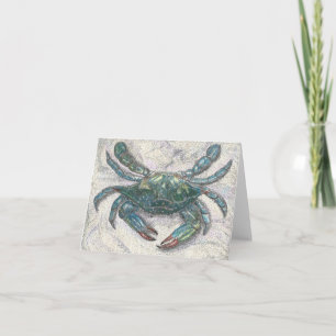 Carte de voeux de crabe bleu de baie de chesapeake