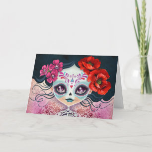 Carte de voeux de crâne de sucre d'Amelia Calavera