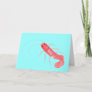 Carte de voeux de crevette rose