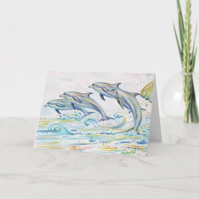 Carte de voeux de dauphins d'éblouissement (Devant)