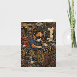 Carte de vœux de dessin animé rétro