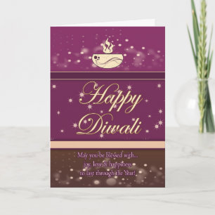 Carte de voeux de Diwali avec la lampe - Diwali