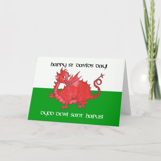Carte de voeux de dragon du jour de St David (Devant)