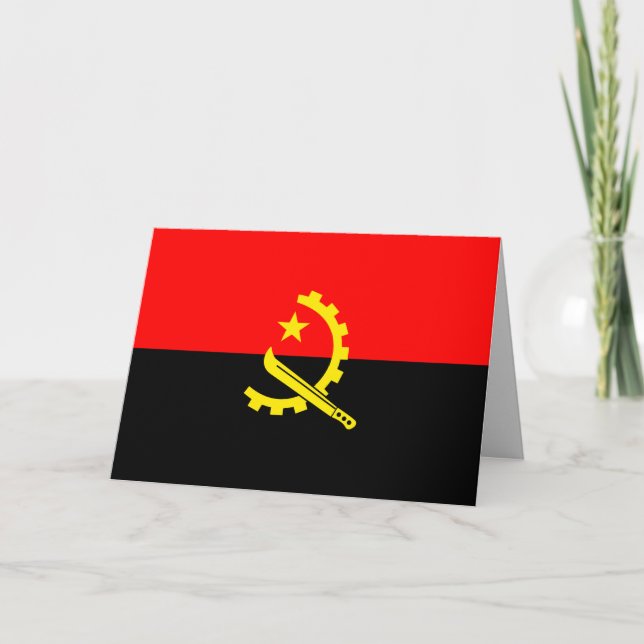 carte de voeux de drapeau d'angola (Devant)
