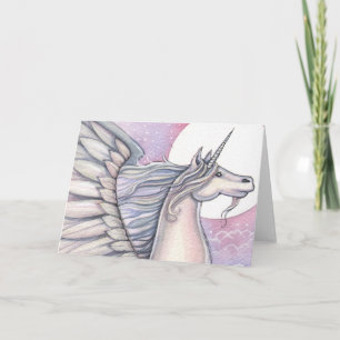 Carte de vœux de fantasy de licorne