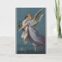 Carte de vœux de fête des mères Ange portant un en