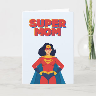 Carte de vœux de fête des mères Super Maman Super-