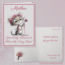 Carte de vœux de fête des mères Très Mignons Chats
