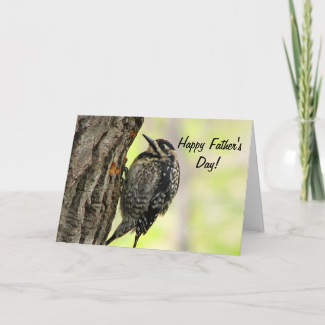 Carte de voeux de fête des pères de pivert (Devant)