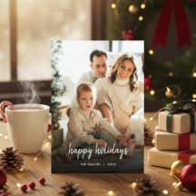 Carte de vœux de fêtes de famille avec typographie